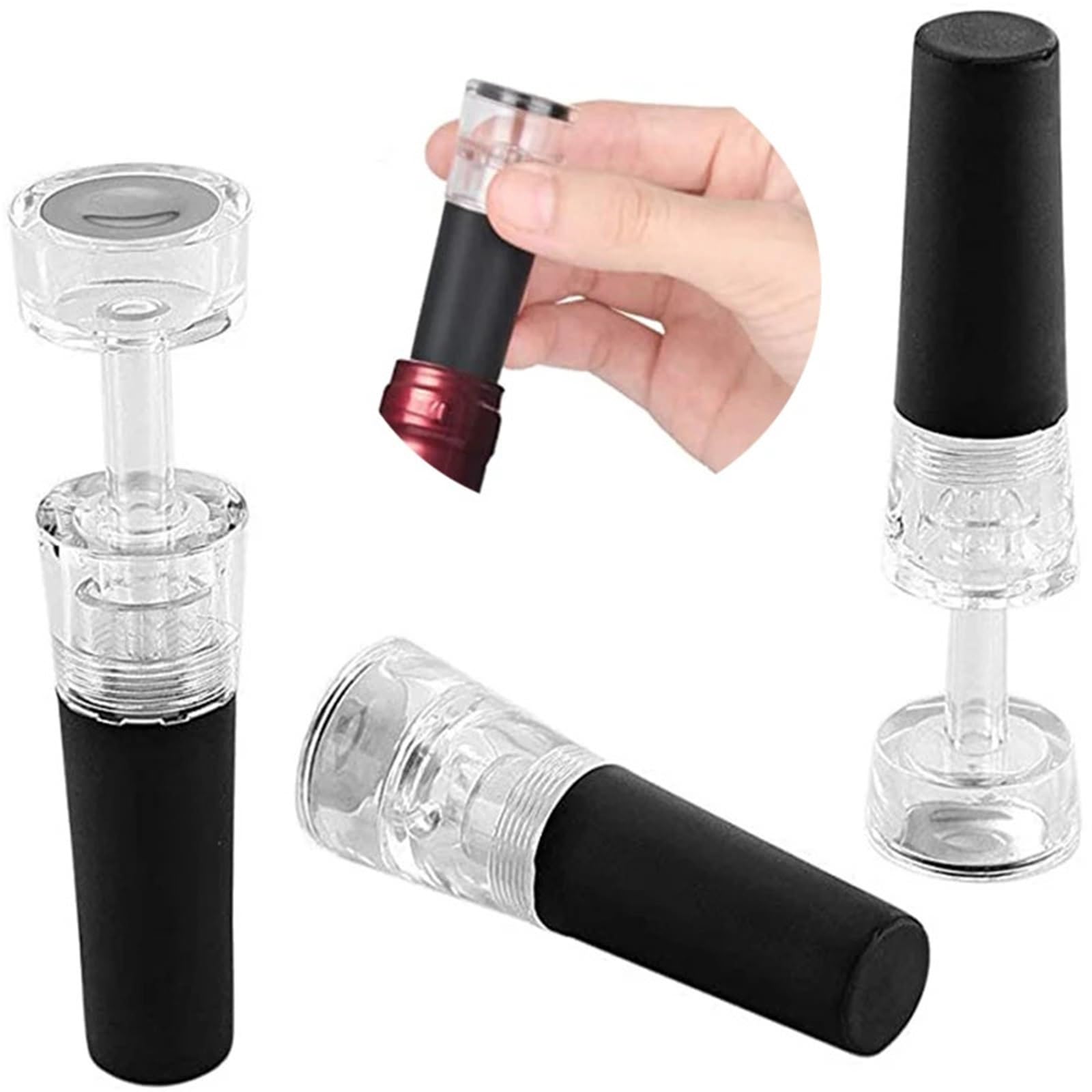 Bouchons à vin 20 pièces bouchons de bouteille en Silicone avec pompe d'économie sous vide intégrée bouchon sécurité alimentaire for garder le Champagne frais