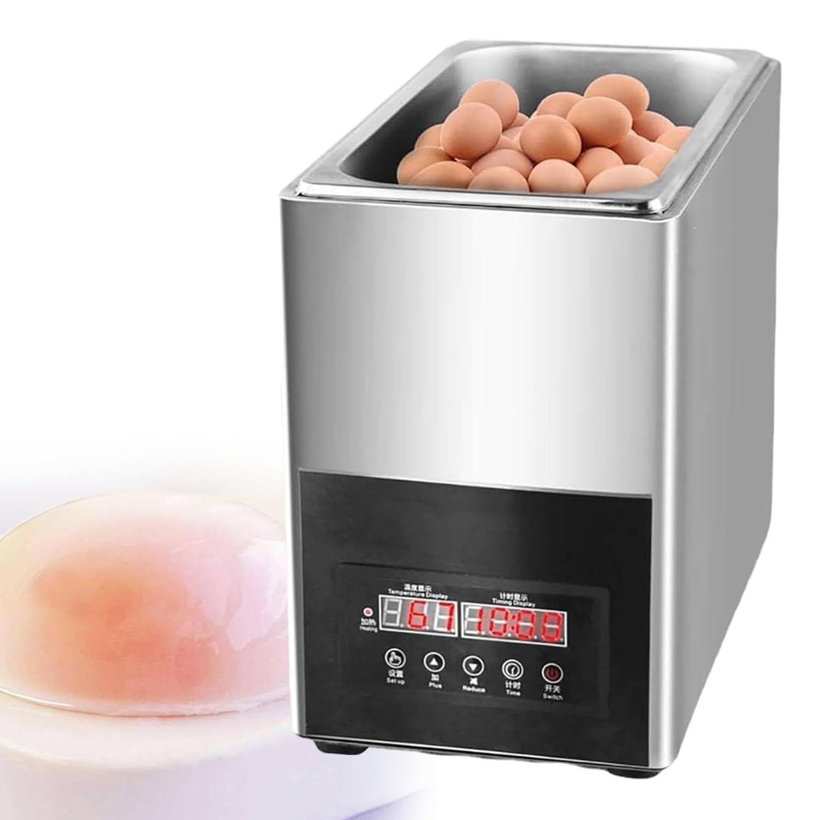 Hervidor De Huevos De Acero Inoxidable, MáQuina Para Hervir Huevos Comercial De 9 L, Hervidor De Huevos Profesional, MáQuina Para Hacer 50 Huevos Medio Cocidos, Hervidores AutomáTicos De Huevos,110V