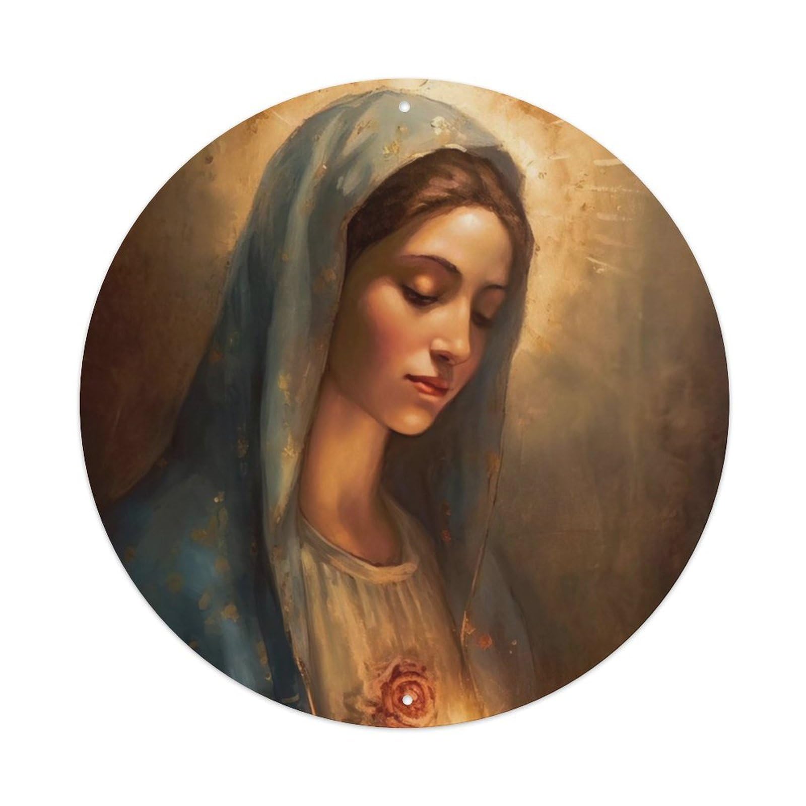 Religious Maria Is Holding The Candle Metal Tin Sign