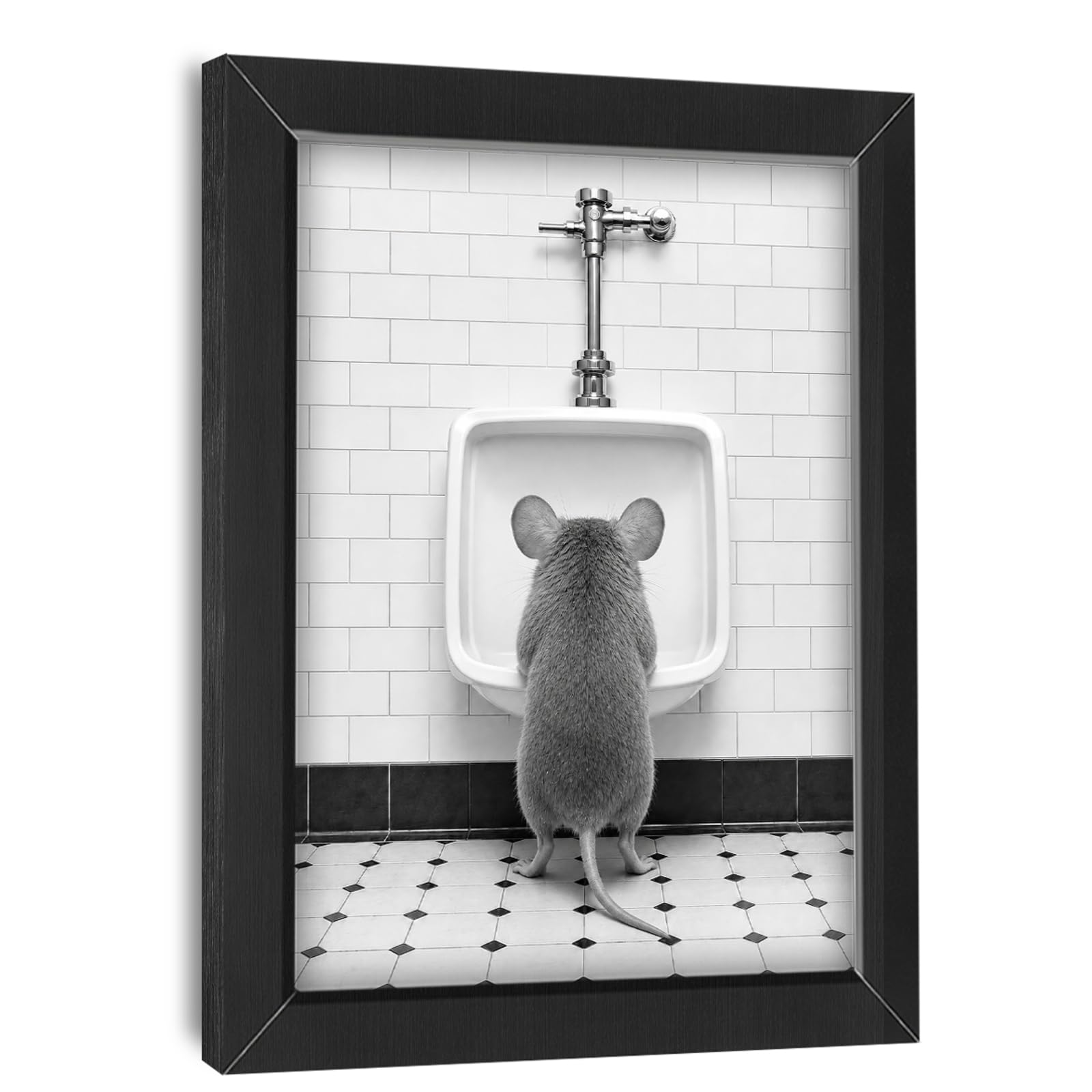 Mecowcm Bathroom Mouse Funny Wall Art Decor Pictures Painting 8"x10"