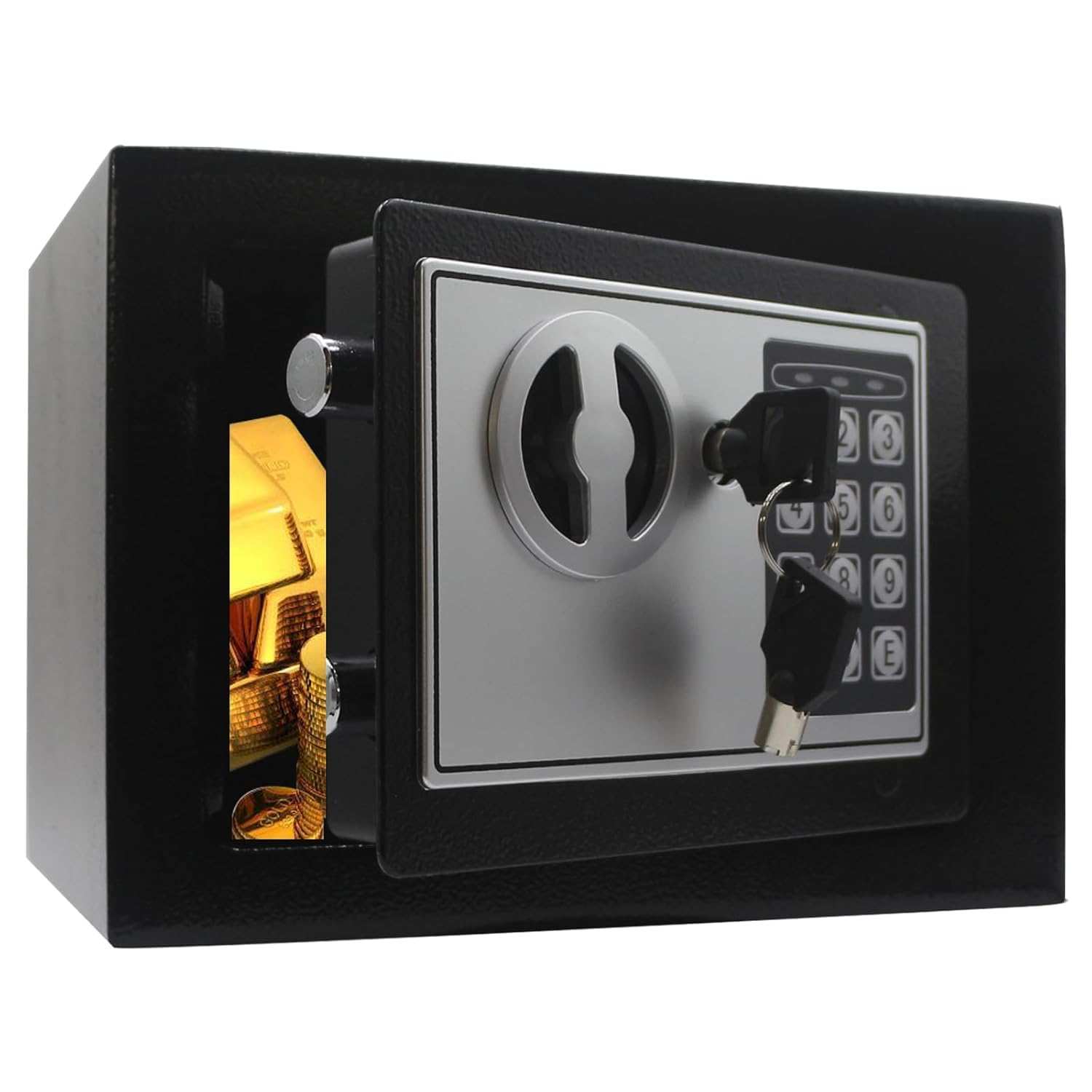 ARTNERY Safe Locker Box 0.23 Cubic Feet Electronic Digital Security Box, Keypad Lock box Cabinet Safes, Solid Alloy Steel Office Hotel Home Safe