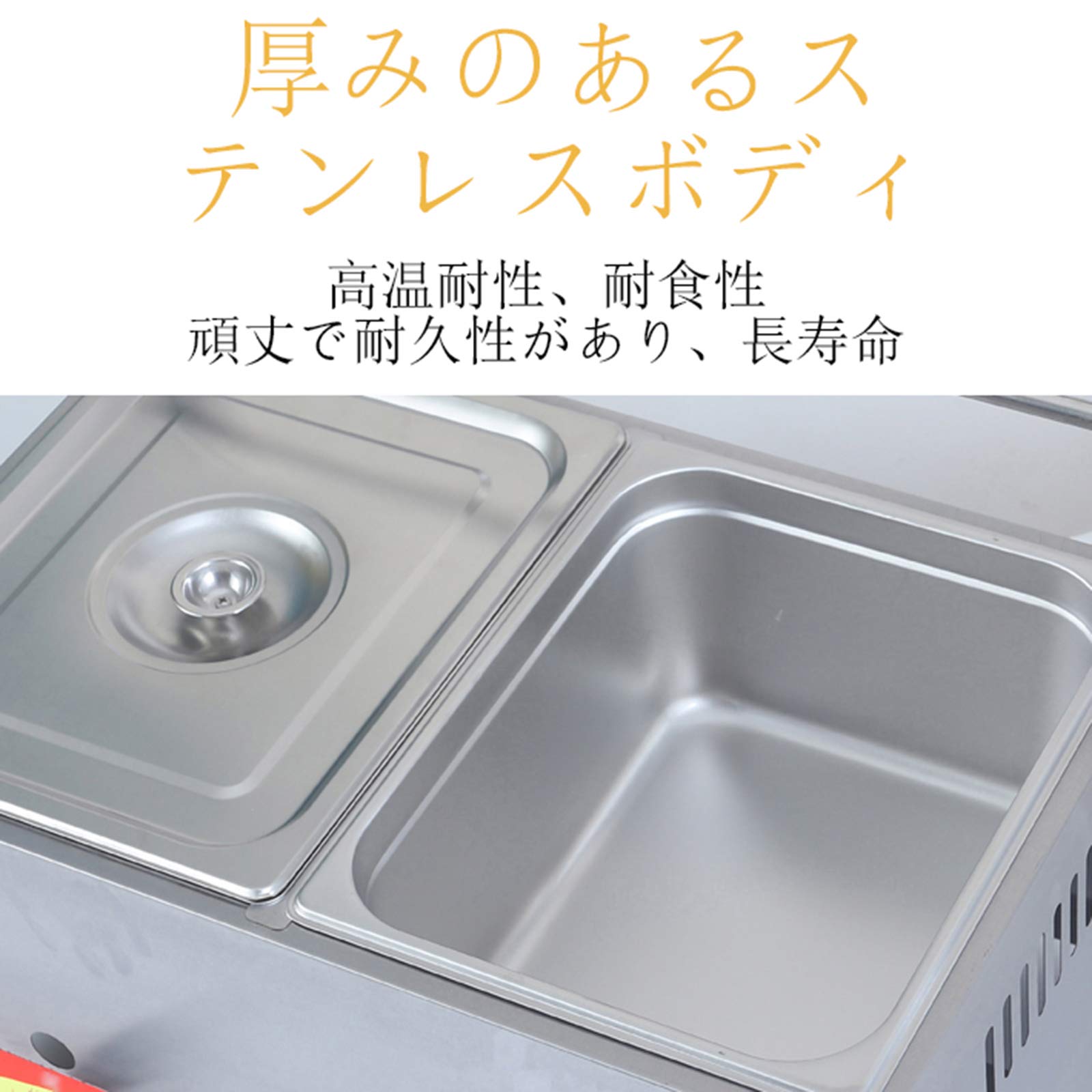 【LPガス用】　2口卓上フライヤー Amazon.co.jp : 業務用ガスフライヤー, ステンレス6L+6L 2槽卓上