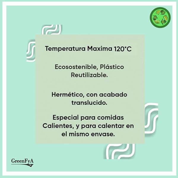 50 Tapers para Comida Hermetico de Plástico PP Reutilizables con Tapa Bisagra. Apto para Microondas, Congelador y Lavavajillas. Tuppers para Alimentos Calientes o Fríos (500ml) - 4