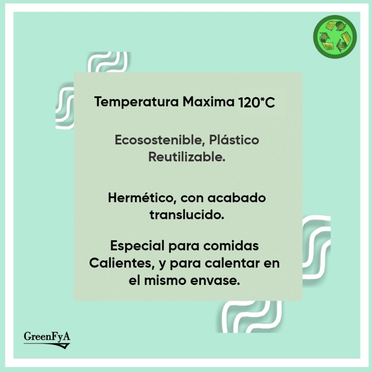 50 Tapers para Comida Hermetico de Plástico PP Reutilizables con Tapa Bisagra. Apto para Microondas, Congelador y Lavavajillas. Tuppers para Alimentos Calientes o Fríos (500ml) - 4