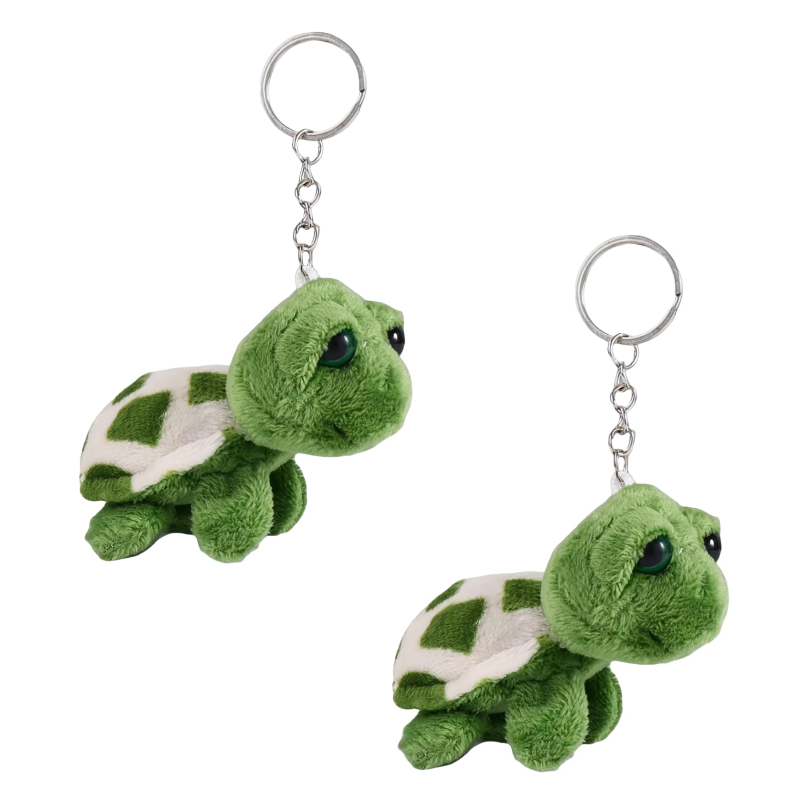 Rzcin 2 Pcs Green Mini Sea Creatures Turtle Doll Keychain Gift Cartoon Bag Pendant Plush Key Ring Auto Animal Keychain Decoration Plush Keychain Automobile Keychains Trim Stuffed Animals