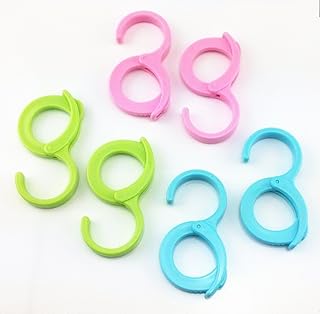 yueton 6pcs Colorful Plastic Multi-Purpose Hanging Hooks Hangers Organiz...