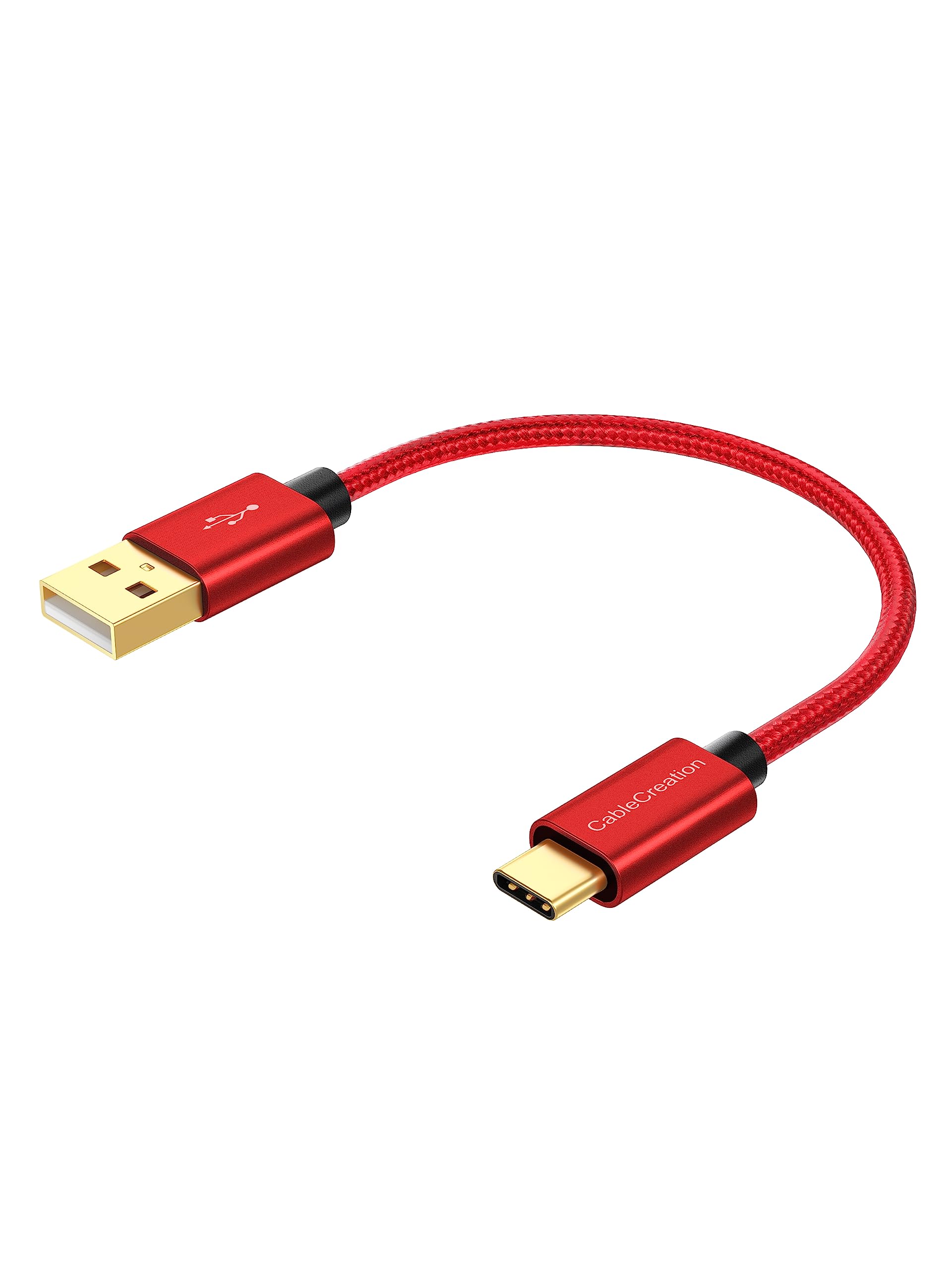 CableCreation 2-Pack 0.5FT USB A to USB C Cable, 3A Fast Charging & 480Mbps Data Sync, Red, Compatible with MacBook, Galaxy S23, S22 Ultra, S21