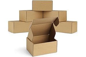 Famagic Small Packing Boxes - 12 Pack Brown 6x4x3 Inch Corrugated Cardboard...