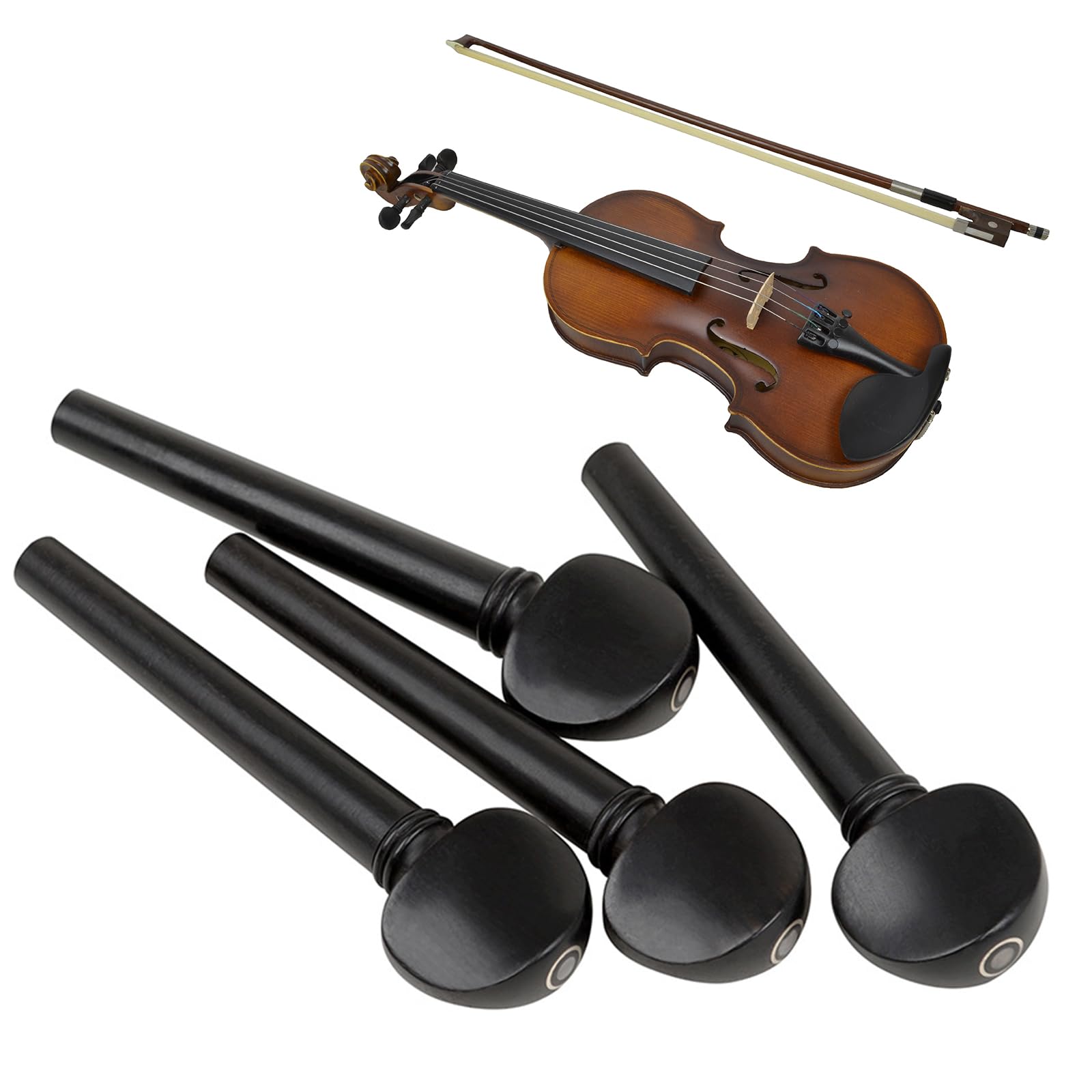 QIEIEI 12Pcs Oud Violin Tuning Pegs Replacement Natural Ebony Wood Oud Pegs Oud Parts Accessories Easy to Use