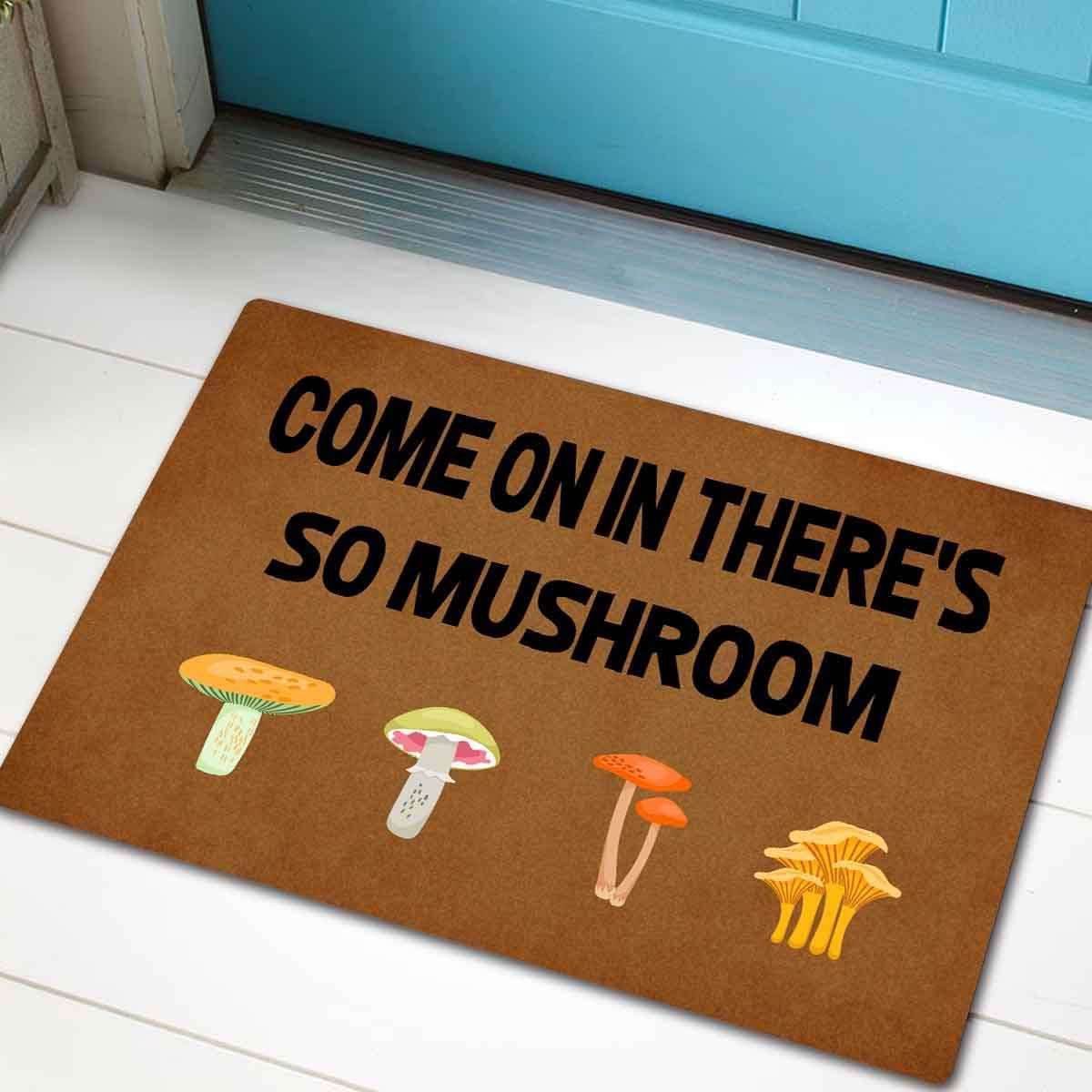 Funny Welcome Doormat Front Door Entry Rugs Welcome Mat with Rubber Back (23.7 x 15.9 inch)Come On In There's So Mushroom Rubber Non-Slip Backing Entrance Rug Home Decor Front Porch Decorative Mat