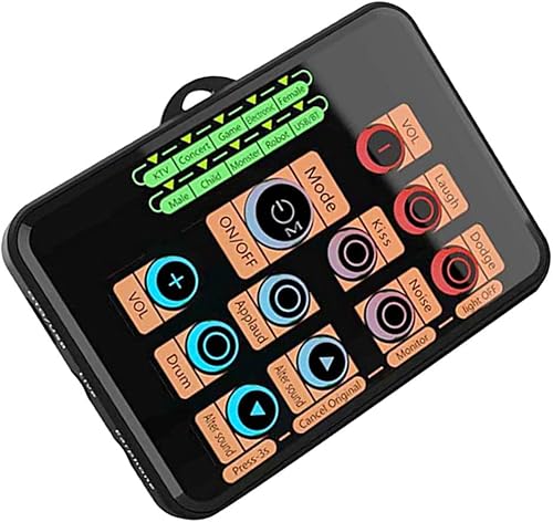 EXCEART Tarjetas de sonido en vivo Mezclador de voz Cambiador de voz Transmisión en vivo Cambiador de voz Cambiador de voz Tarjetas Mezclador de