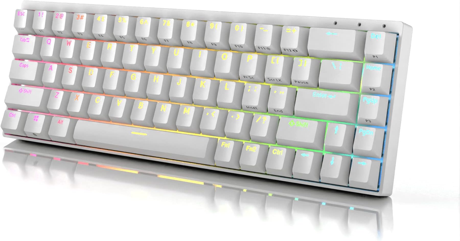 Durgod x HK - Hades 68 - Mechanical Gaming Keyboard White (PBT Keycaps) / Gateron Brown