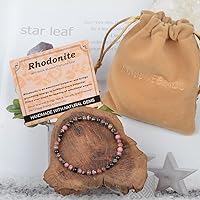 Vista 718 de MASSIVE BEADS Pulsera elástica de yoga hecha a mano con piedra natural, cristal curativo, energía, regalos para adultos unisex de 0.157 in, 0.236