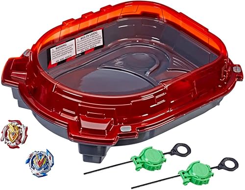 Beyblade Burst Turbo Slingshock Rail Rush Battle - Juego completo con Beyblade Burst Beystadium Battling Tops y Launchers exclusivo de mazón