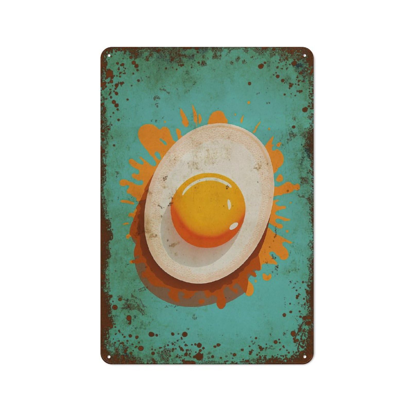 Kwqdozf Style-9 8X12 Inch Fried Egg Rated Art, Breakfast ,Trendy Kitchen Decor, Funny Trend