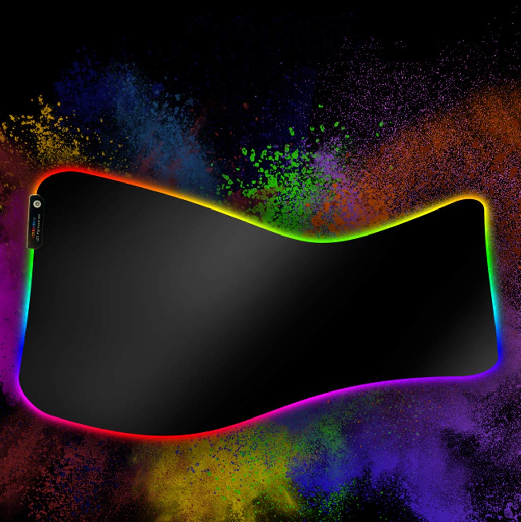 HYLR Tapis de Souris RGB Chroma - Tissu Haute Précision - Effets de Lumière - Plusieurs Modes - Gaming Gamer Jeux Vidéo - USB Rétroéclairé 31 * 12 inch