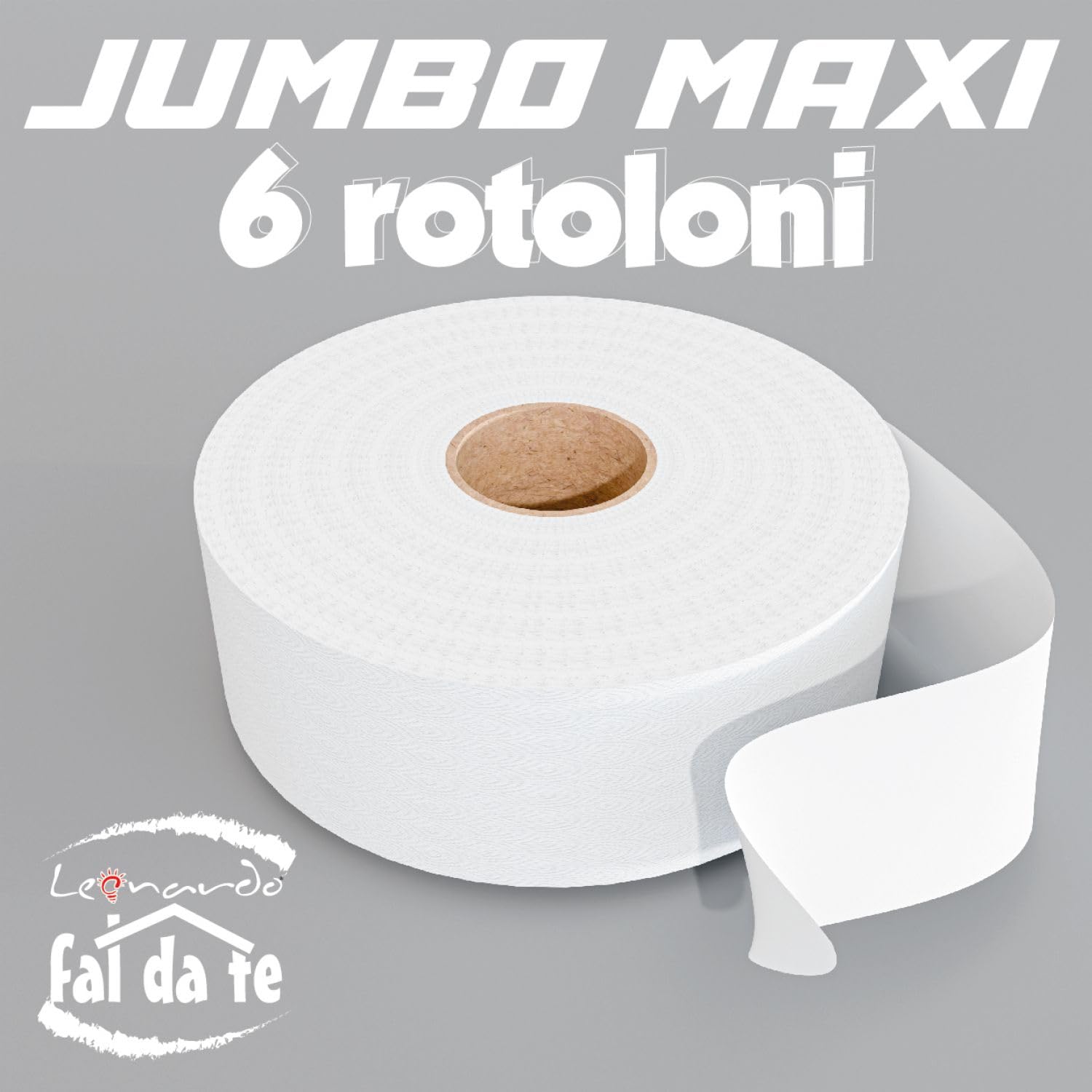 Rotoli Carta Igienica maxi jumbo 9.600 strappi - Confezione da 6 rotoli in 100% pura cellulosa