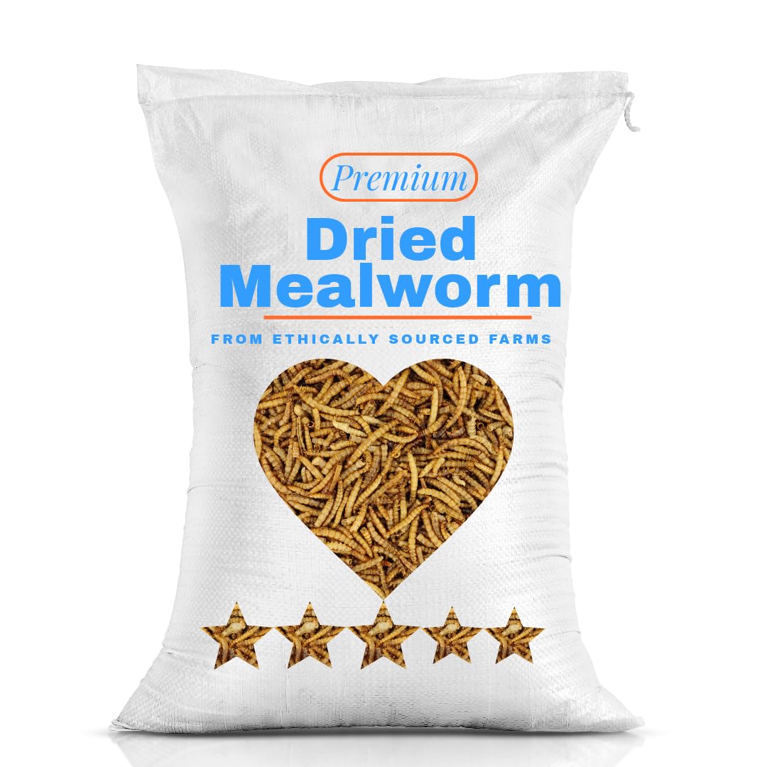 UK GROW 20L Premium value Dried Mealworms 20 litres (20L) (20 Litres, HEAT SEALED BAG)