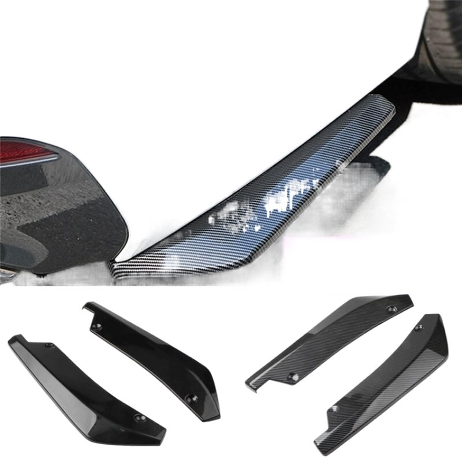 Premio 2 per pezzi Car Surround in fibra di carbonio pacchetto posteriore angolo anti collisione accessori modifica esterni universali spoiler(2pcs Carbon fiber)