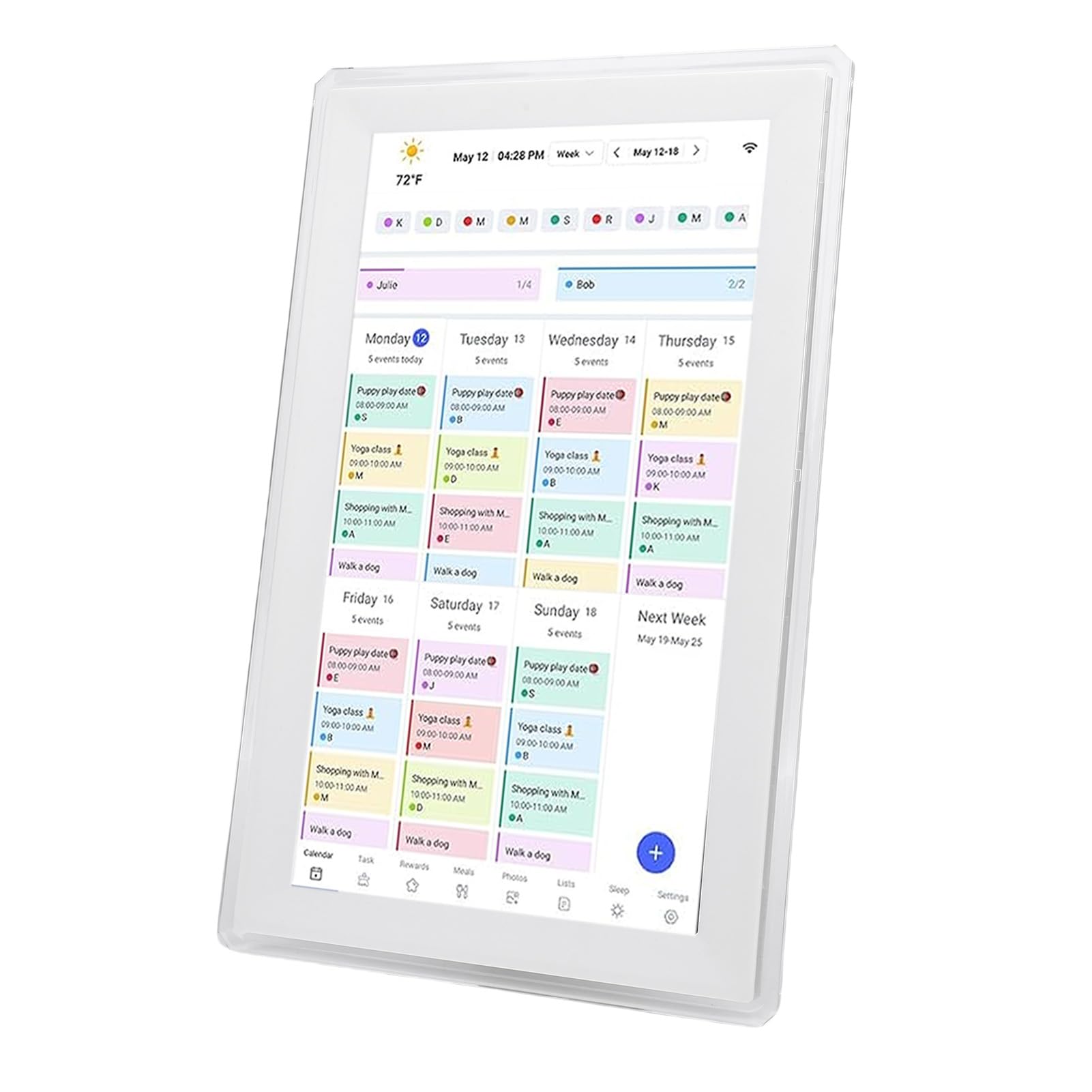 Akozon Kalendarz Cyfrowy Inteligentny Planer ścienny Interaktywny Ekran Dotykowy 1080P Wi-Fi do Zarządzania Harmonogramami Rodzinnymi i Nawykami (wtyczka UE)