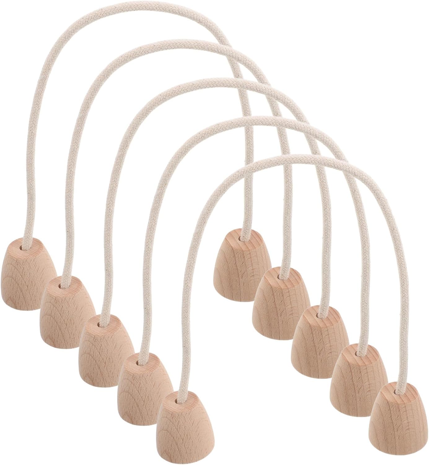 Zerodeko 5pcs Cotton Rope Croquet Wickets with Wood Base Outdoor Croquet Game Accessories for Backyard Lawn Replacement for Family Outdoor Sports