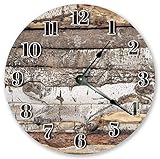 No Brands - Reloj de pared redondo moderno y elegante para salón, estilo rústico vintage de madera