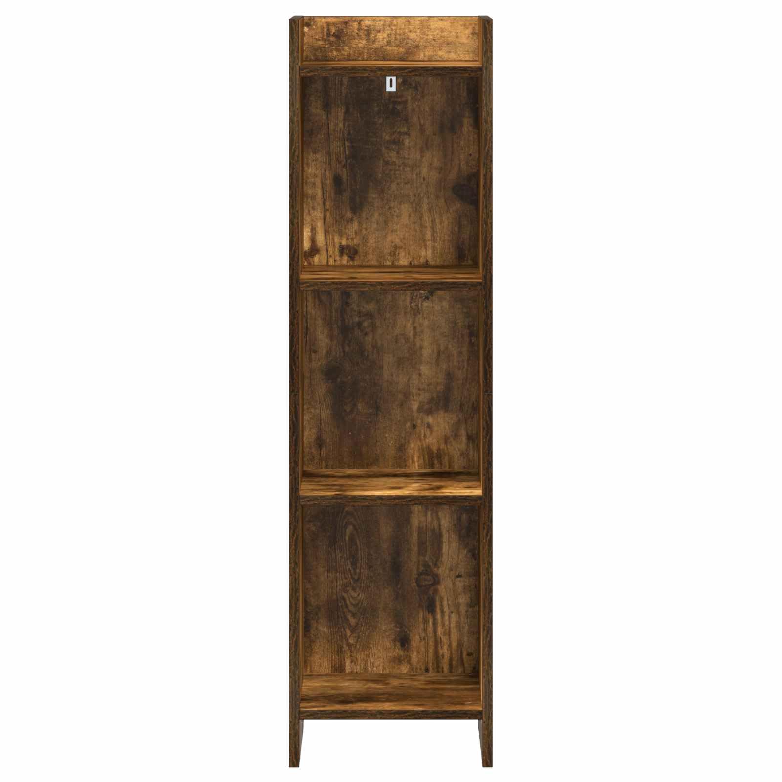 Libreria in legno di rovere affumicato, 30 x 30 x 111 cm, con 3 ripiani, mobile salvaspazio per soggiorno e studio, soluzione di archiviazione stabile