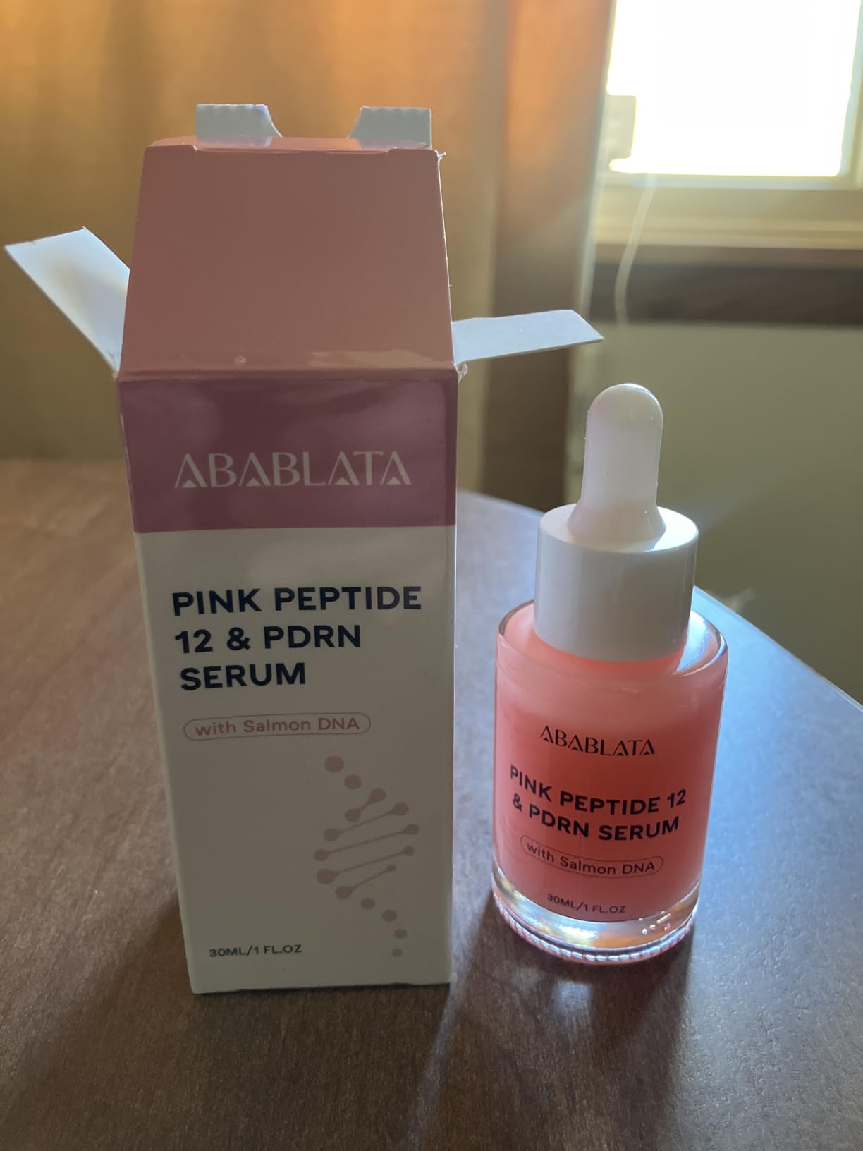 abablata Pink Peptide 12 PDRN Serum for Face, With Salmon DNA& 12 Peptides, Hydrating and Firming Skin, 30ml, 1 fl.oz