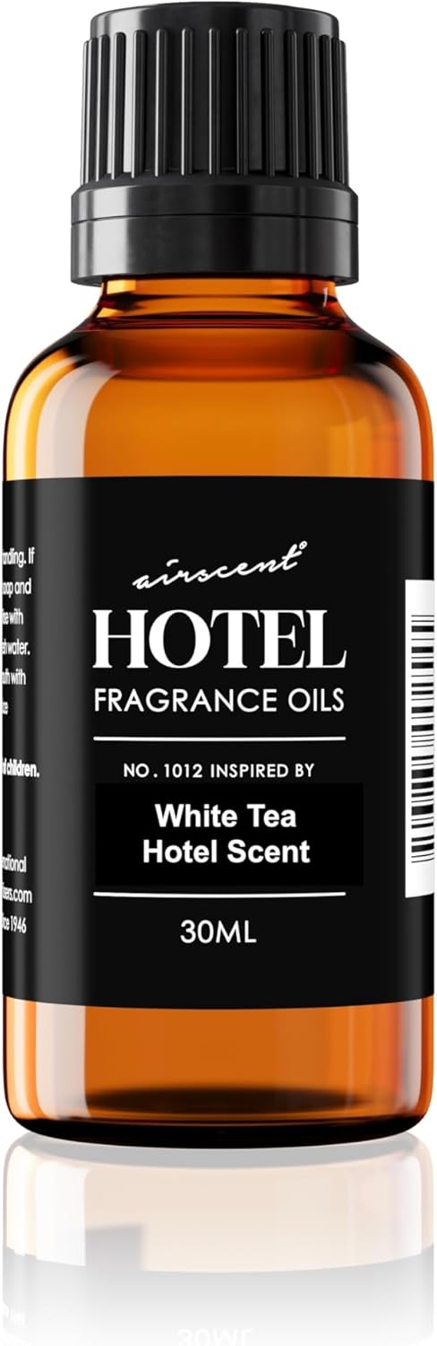 AirScent Hotel Diffuser Oil No. 1012 Inspired by The White Tea Hotel Scent – Premium Fragrance Oil for Ultrasonic and Waterless Diffusers and Crafting – 30 mL, 1 fl oz Glass Dropper Bottle AirScent Hotel Diffuser Oil No. 1012 Inspired by The White Tea Hotel Scent – Premium Fragrance Oil for Ultrasonic and Waterless Diffusers and Crafting – 30 mL, 1 fl oz Glass Dropper Bottle