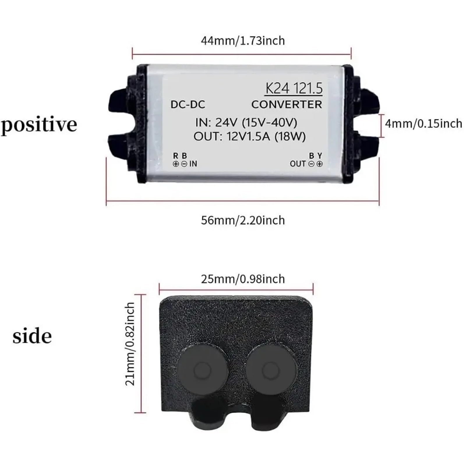 Convertitore step-down da 12 V, 24 V, 36 V, 48 V, 60 V a 5 V, 3 A, potenza 15 W, alimentatore LED da 10-80 V a 5 V for auto.(8-50V,5V 3A)