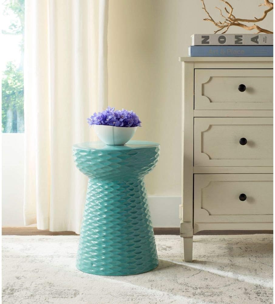 Safavieh Daphne Glazed Ceramic Decorative Garden Stool, Cream : Patio, Lawn & Garden