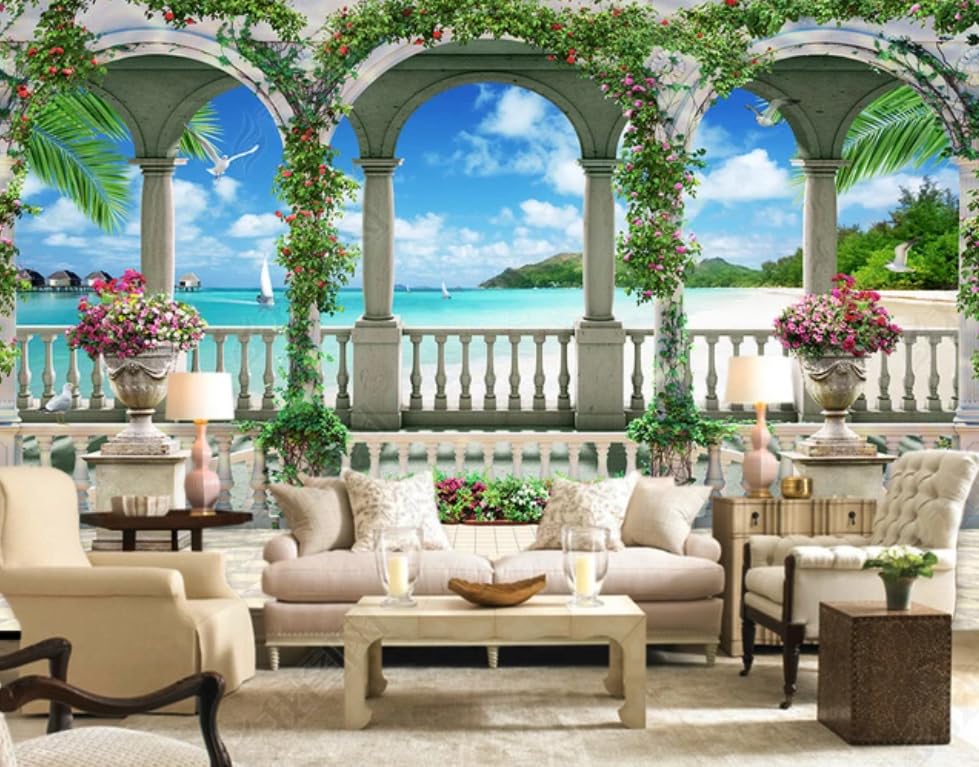 Papier Peint Intissé Colonne Romaine Palais Poster Géant Mural Salon 150x105 cm