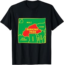 Burkina Faso Map in flag colors. Surrounding countries T-Shirt