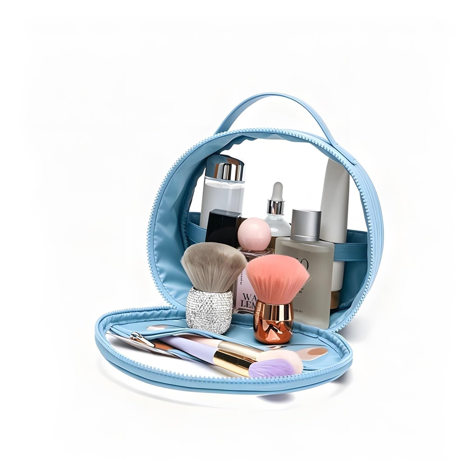 Trousse de Maquillage imperméable en TPU avec Protection pour Les Pattes, Organisateur de Toilette Grande capacité en PVC Transparent à Motif Diamant, étui de Voyage Portable et éc