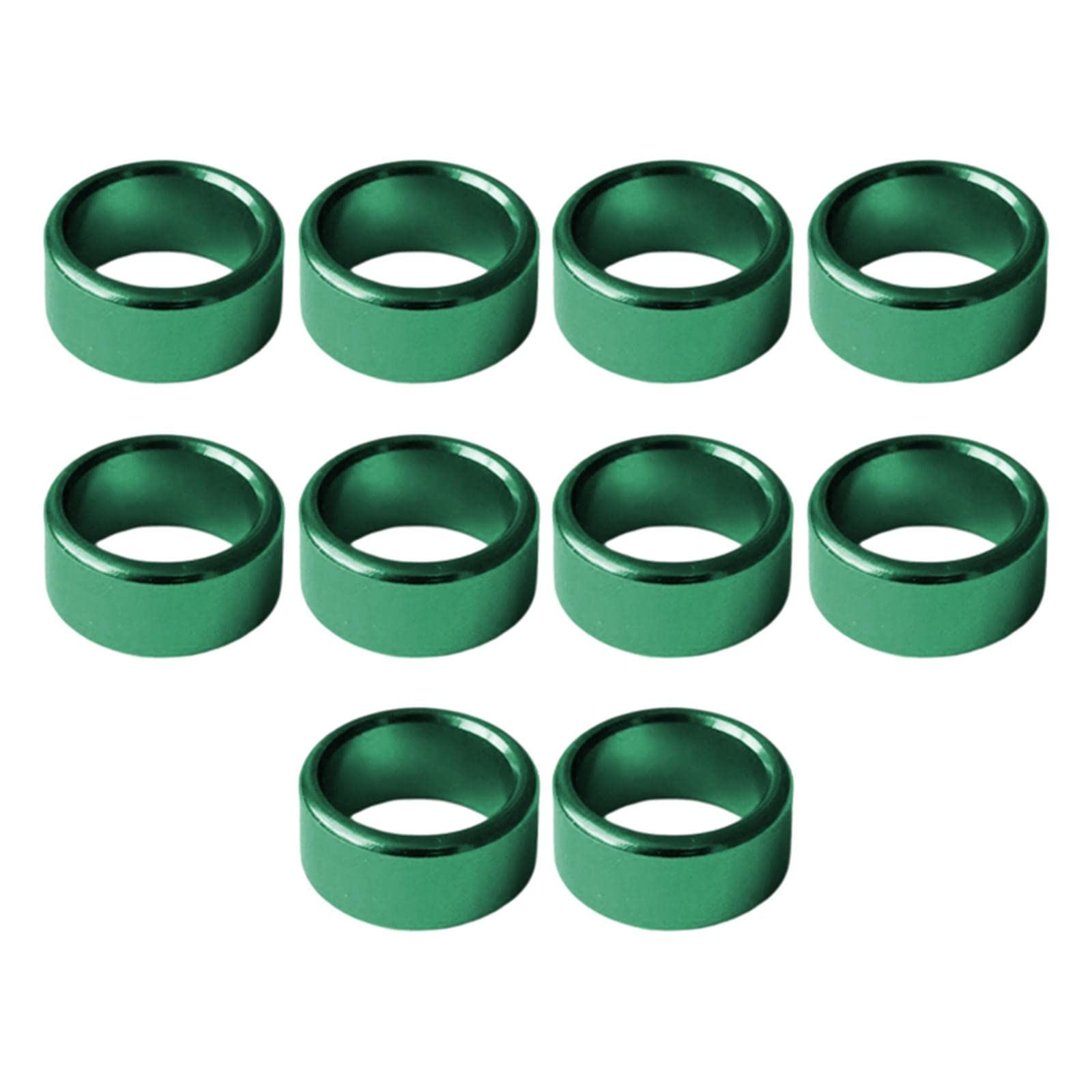Anillos de aluminio for patas de pájaros, 10 mm de diámetro interior, 6 mm de altura, color verde, 10 unidades for palomas y pájaros(5 Set Ofgreen)