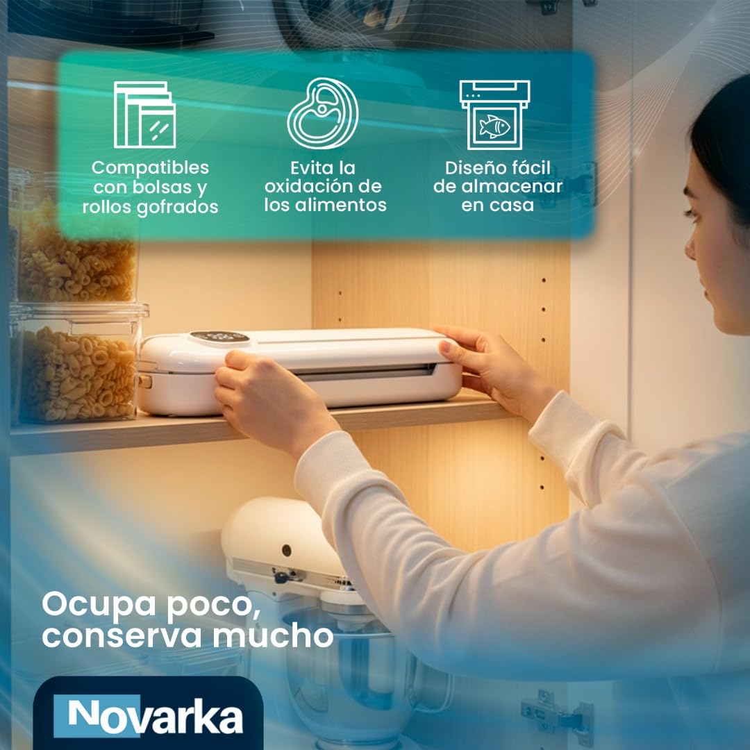 Envasadora al Vacio PORTATIL con 60 Bolsas de REGALO | Selladora al Vacío para tu Cocina | Conserva tus Alimentos | Incluye Abridor de Bolsas.