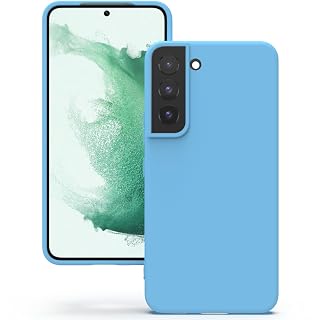 YATWIN Silicone Back Case for Samsung Galaxy S22, Soft-Touch Phone Back Cover for Samsung Galaxy S22 - Sky Blue