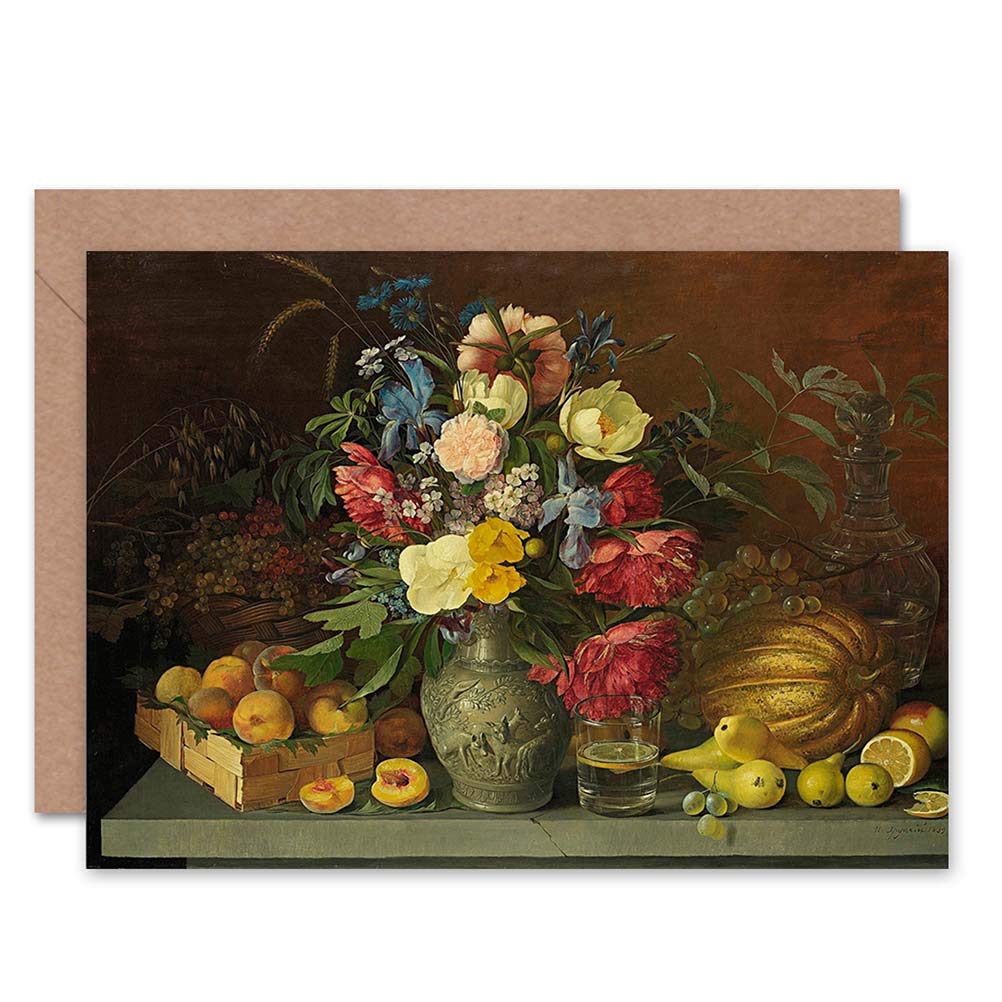 Wee Blue Coo Blue Wee Coo Painting Still Life Khrutsky Flowers Fruits Art Greetings Card