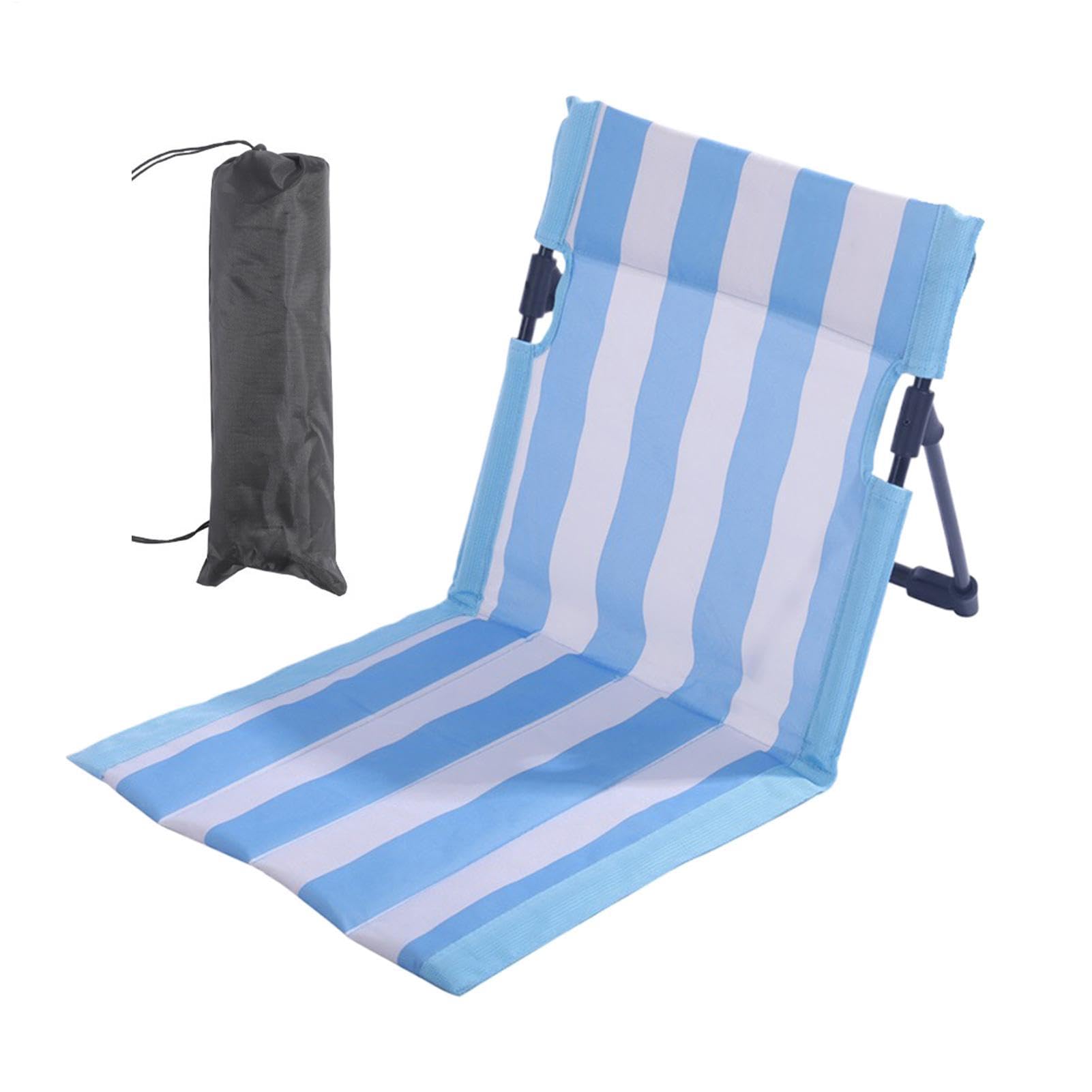 Backpack Beach Chair - 78cm Foldable Seating Mat | Oxford Cloth & Aluminum Alloy Portable Outdoor Lounger With Lumbar Support, Lightweight Folding Lawn Recliner For Camping Patio Pool Picnic