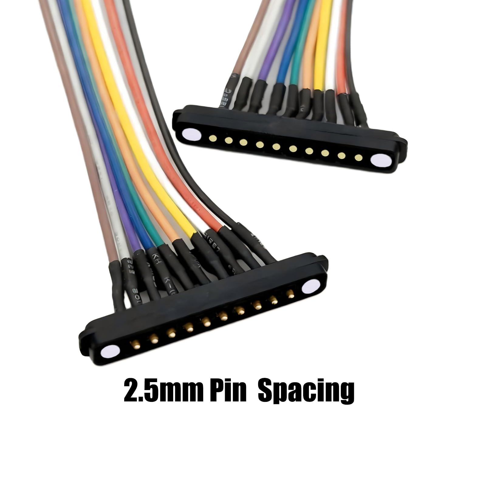 1 paire de connecteurs magnétiques Pogo Pin avec câble de 10 cm, 2P/3P/4P/5P/6P/7P/8P/9P/10P Connecteur magnétique mâle + femelle 2,5 mm/4 mm d'espacement à travers les trous Prise d'alimentation CC à