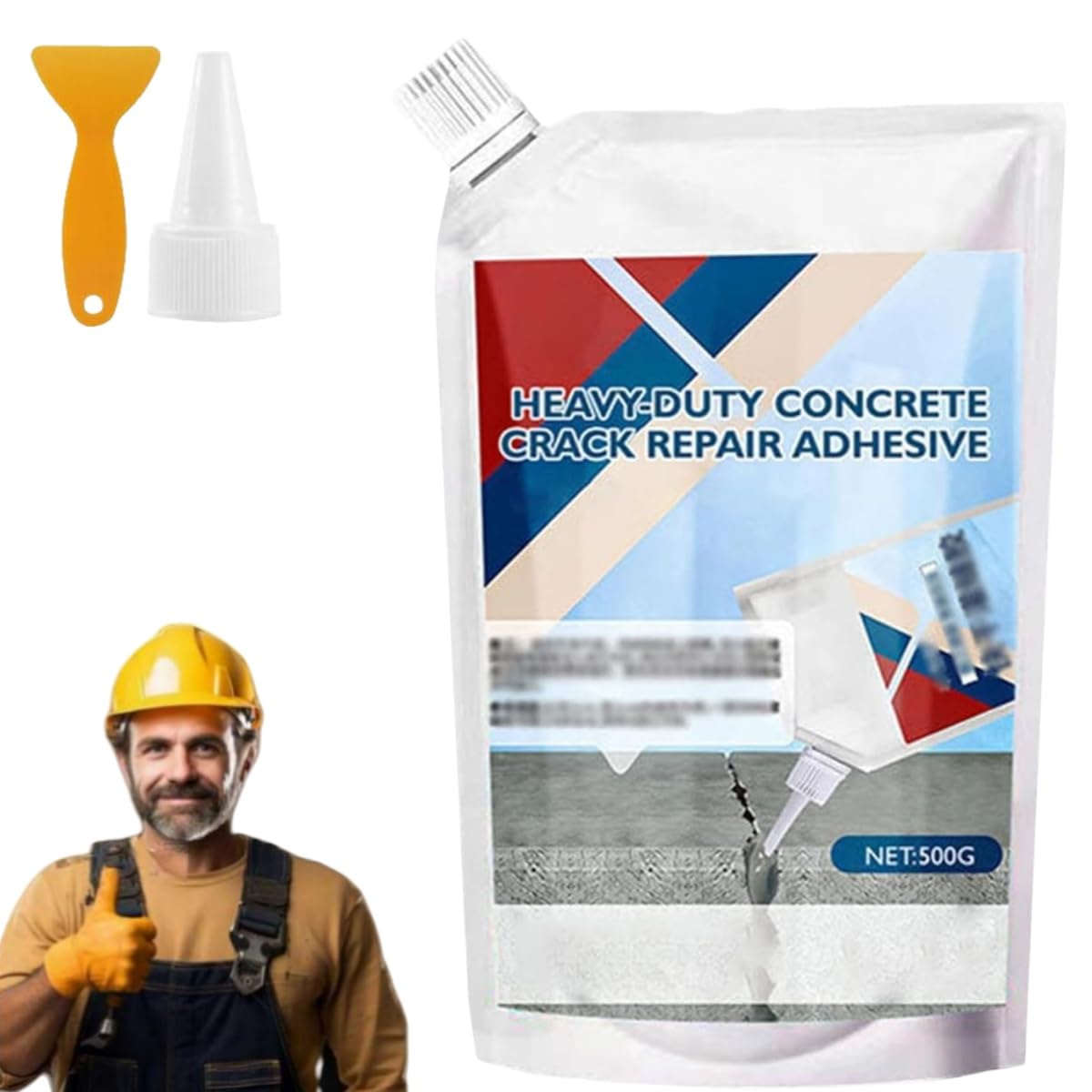 Heavy-Duty Concrete Crack Repair Adhesive - 2025 New Concrete Sealer Outdoor Waterproof for Home Repairs, Construction Projects and Renovations (Gray,
