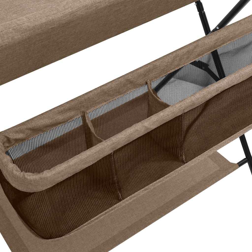 vidaXL Mesa Cambiadora Cambiar Pañales Bandeja Cambiador Bebés Niños Infantil Primera Infancia Cuarto de Baño Plegable Hierro Gris Taupe