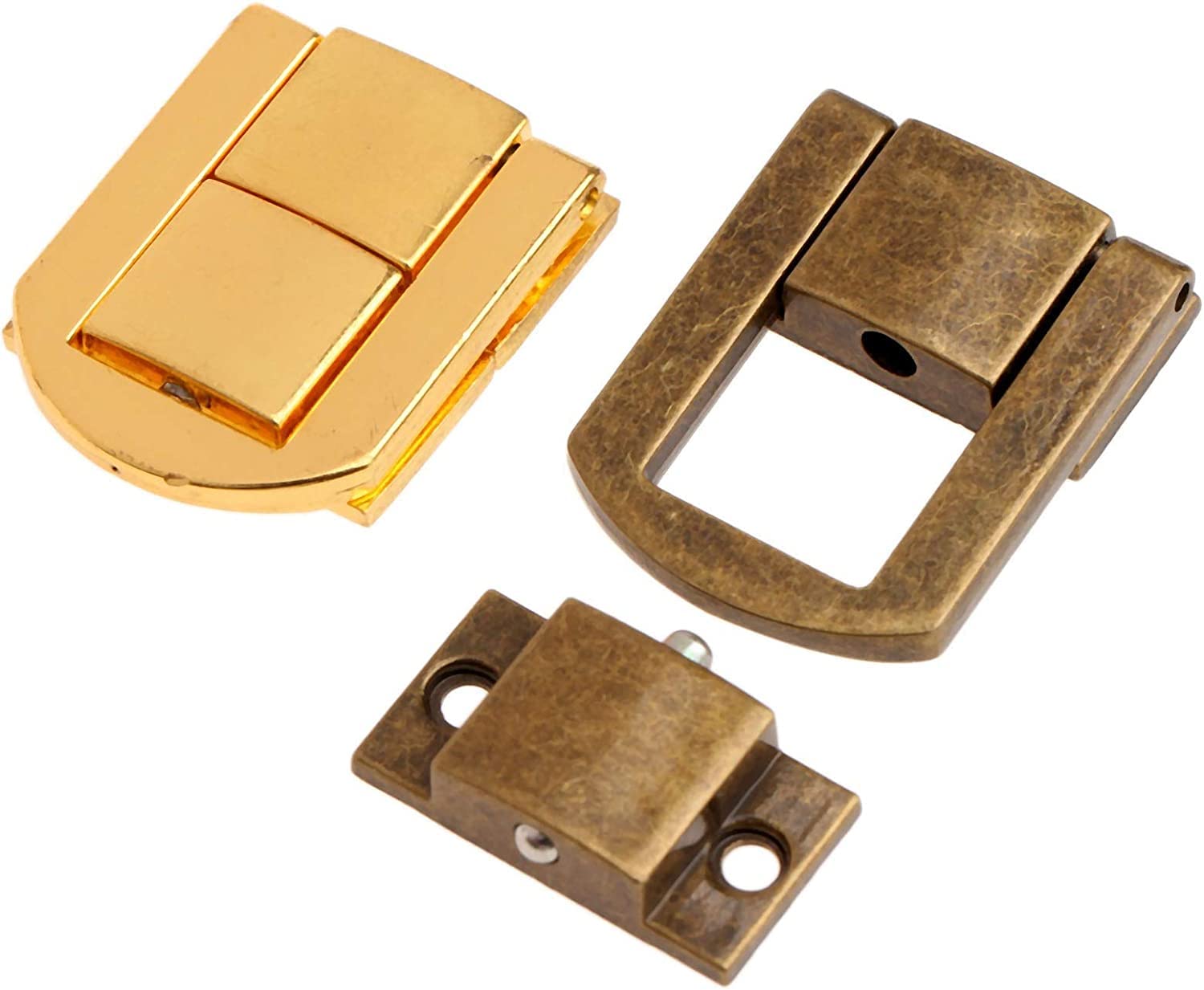 Cerradura de cerrojo retro y pestillo de metal vintage para herrajes de cajas