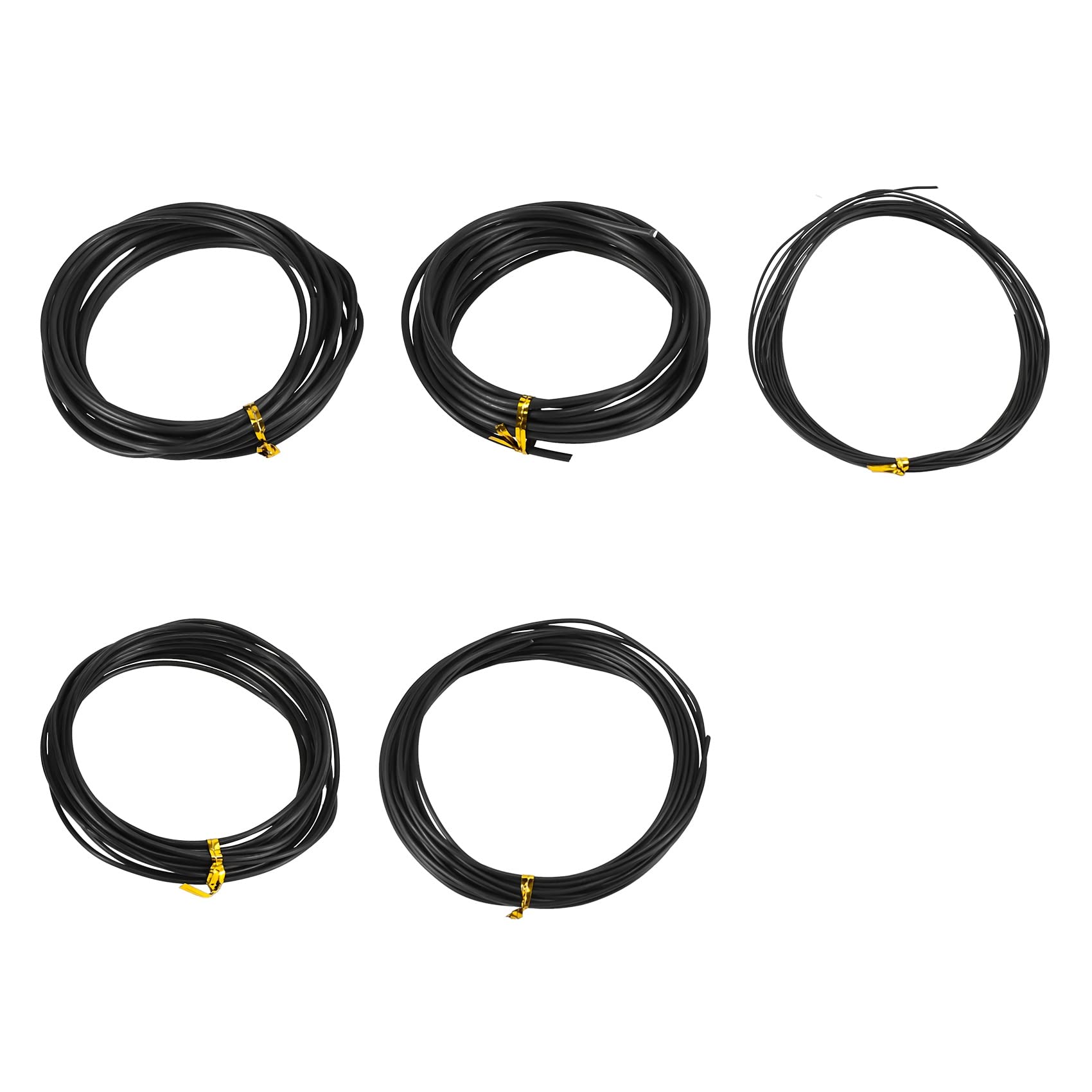BPQiang Anodized Aluminum Bonsai Training Wire 5-Size Set-1.0Mm,1.5Mm,2.0Mm,2.5Mm,3.0Mm(147 Feet Total)-Choose Your Color(5 Sizes,Black)