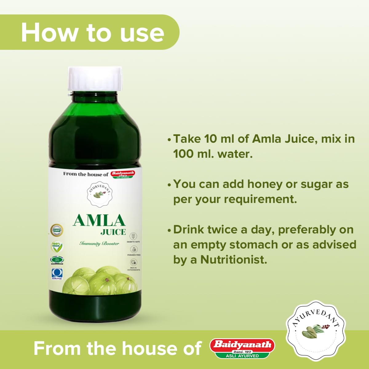 Ayurvedant Amla Juice Juice 1000ml From The House Of Baidyanath.