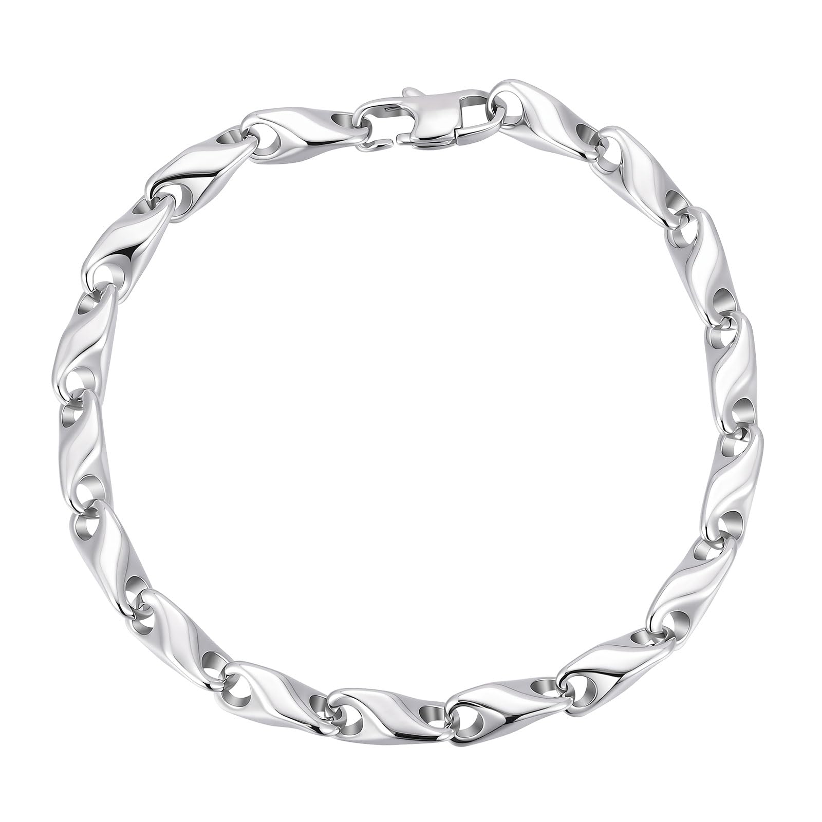 XUANPAI Herren Armband, Gold Vergoldet/Silber/Schwarz Farbe 4/5mm Edelstahl Weizenkette Armband, Vatertag Geschenk Armbänder für Männer Länge 19-23cm Geschenke für Ehemann Papa Sohn Bruder Damen