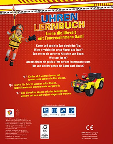 Feuerwehrmann Sam Uhrenlernbuch: Mit beweglichen