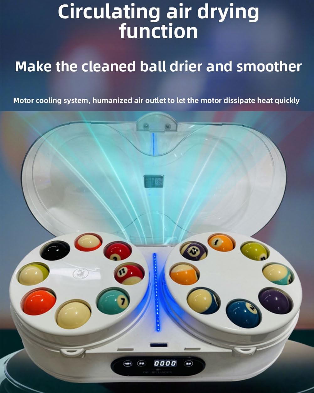 Pulidor y limpiador automático de bolas de billar, máquina de limpieza de bolas de billar con panel táctil, pulido y secado para juegos de billar y billar