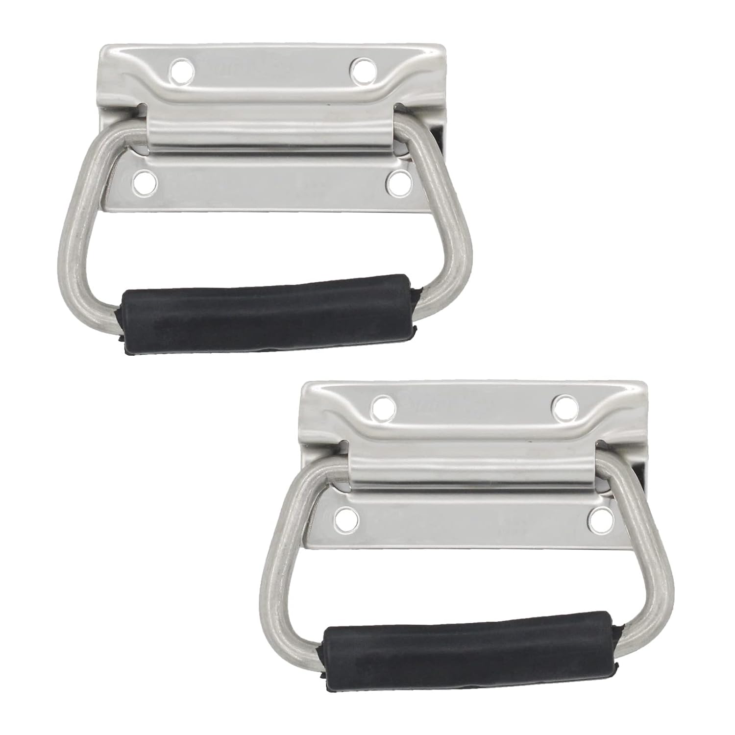 2Pcs Spring Loaded Pull Handles Surface Mount Chest Handle with Rubber Grip Handmade Chest Trunk Lifter Handle Pull