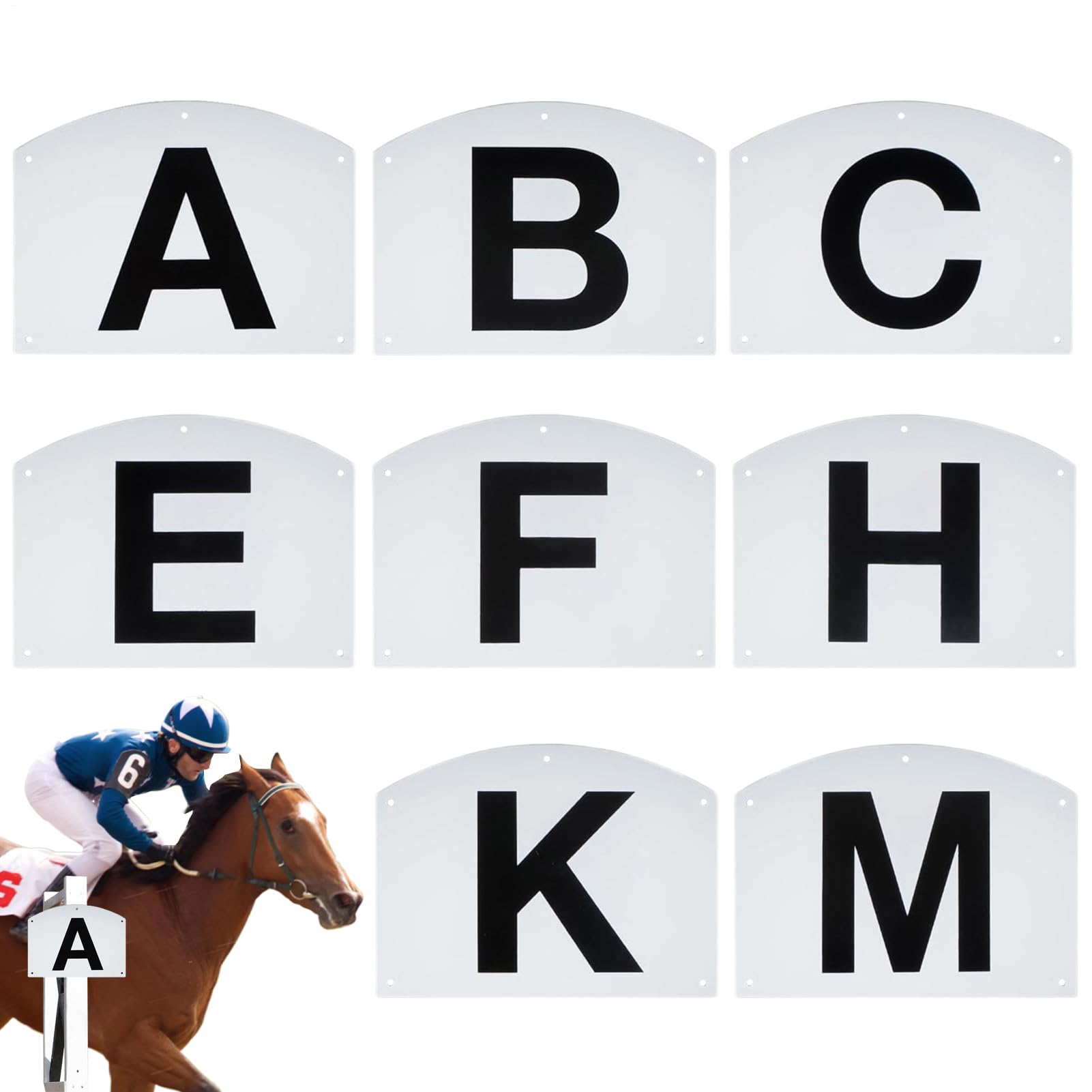 Lettere Di Dressage Per Atleti Equestri - Indicatori Da Allenamento Resistente, Set Da 8 | Lettere Segnaletiche Robuste Da Campo Dressage, Attrezzatura Per Equitazione Da Esterno, Marca